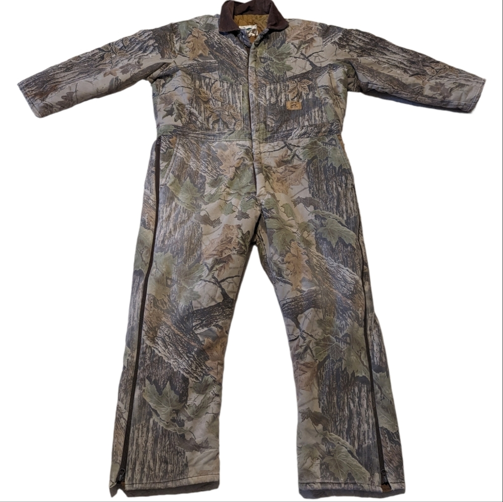 Vintage Duxbak Camo Hunting Coveralls Overalls Insulated Size 2X